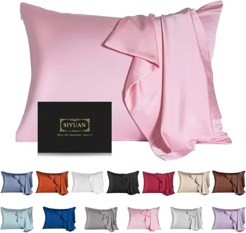 Vista 27 de Funda de almohada de seda de morera para cabello y piel - Funda de almohada de seda refrescante con cremallera oculta, de doble lado, suave