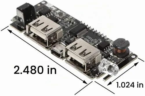 Vista 9 de Módulo de Carga de Batería Dual USB 18650 con Protección 4 piezas, Placa PCB de Banco de Energía, Módulo de Placa de Circuito Dual USB 5V 1A 2.1A