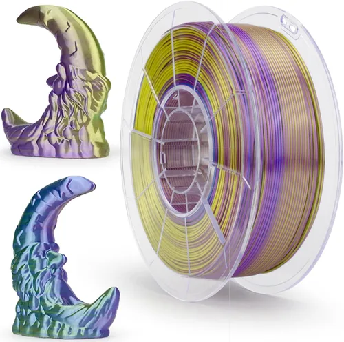 Vista 8 de ZIRO - Rápido cambio de color PLA, filamento de gradiente de color de 1.75mm, filamentos de PLA arcoíris brillantes, compatible con la mayoría