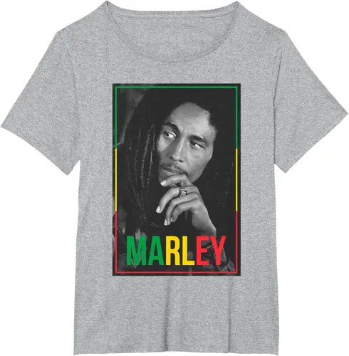 Vista 60 de Camiseta blanca oficial de Bob Marley Photo S Negro