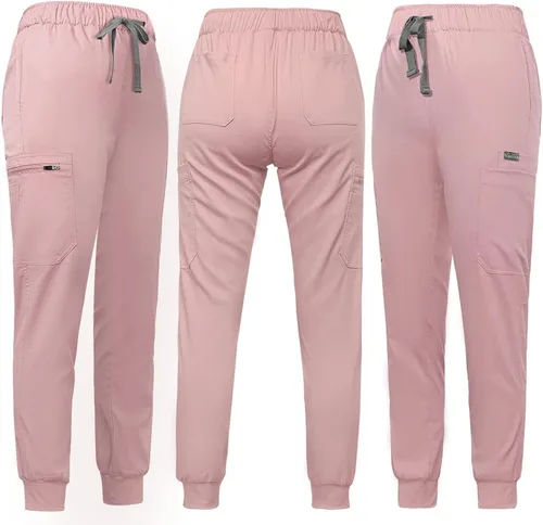 Vista 6 de niaahinn Conjunto de ropa quirúrgica para mujer, uniformes de enfermería de colores sólidos, cuello en V, camiseta médica clásica y pantalones