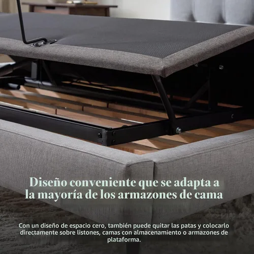 Vista 6 de LUCID Base de cama ajustable L300, Bluetooth, aplicación para teléfono, inclinación de cabeza y pies, masaje dual interactivo, control remoto