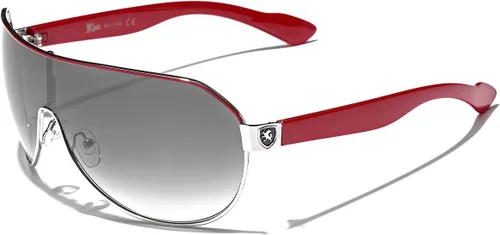 Vista 3 de Khan Men's Flat Top Sport Shield Aviator Sunglasses