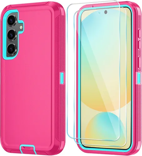 Vista 10 de ONOLA Funda para teléfono Samsung Galaxy S24 FE con protector de pantalla HD, funda para teléfono de servicio pesado resistente a golpes y caídas