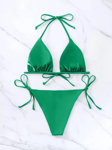 Vista 54 de Rajputana Conjunto de bikini para mujer, traje de baño brasileño de dos piezas con tanga