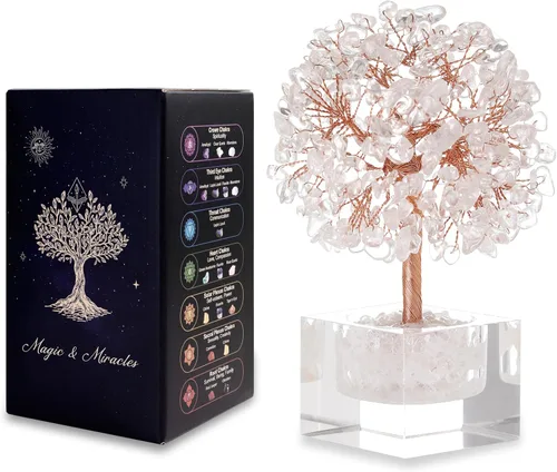 Vista 11 de Árbol de la vida de cristal de amatista, decoración de escritorio de oficina en casa, árbol bonsái hecho a mano para calmar, curación espiritual