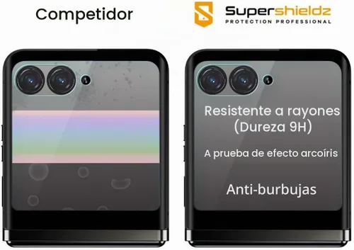 Vista 2 de Supershieldz Protector de pantalla de vidrio templado, diseñado para Motorola Razr+ / Plus (2023) (solo pantalla frontal), vidrio curvado 3D