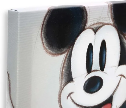 Vista 4 de Open Road Brands Disney Mickey Mouse Sketch Gallery Lienzo Envuelto Decoración de Pared - Arte de Pared Clásico de Mickey Mouse para el Hogar