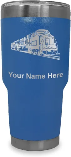 Vista 15 de LaserGram Vaso aislado al vacío de 20 onzas, tren de carga, grabado personalizado incluido (negro)