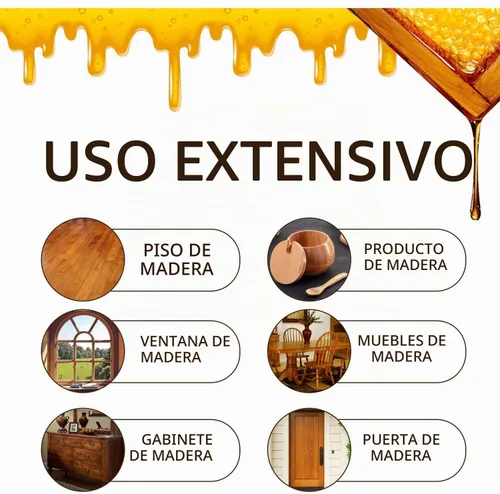 Vista 6 de Pulidor de cera de abejas para muebles, espray original de cera de abeja natural, limpiador de madera, esmalte de piso de madera para sala de estar