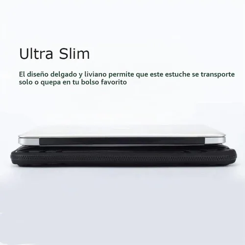 Vista 4 de DOMISO Funda protectora para laptop de 14 pulgadas, a prueba de golpes, impermeable, con asa para MacBook, Dell XPS, HP, Lenovo, ASUS, color negro