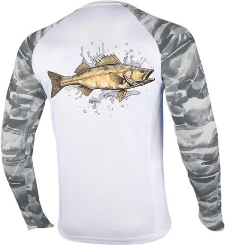Vista 60 de Palmyth - Camiseta de pesca para hombre, con manga larga, protección solar ultravioleta FPU 50+, con bolsillo