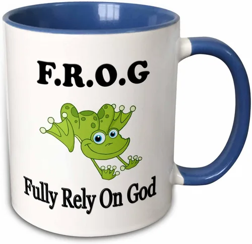 Vista 11 de 3dRose - Rana confía plenamente en dios - Taza - (taza-149833-4)
