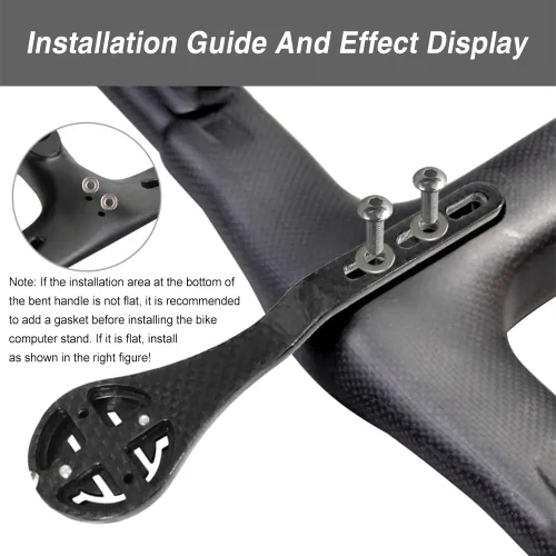 Vista 5 de Manija de montaje para computadora de bicicleta, peso doblado integrado de fibra de carbono para ojo de gato Bryton Series Computer Extend Bracket
