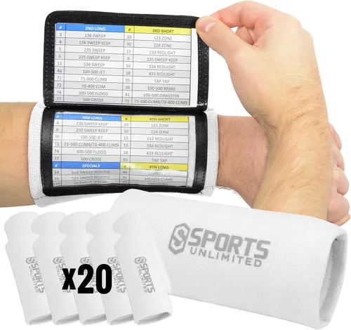 Vista 85 de Sports Unlimited Banda Instructora Triple para Adultos, Muñequeras de Fútbol para Jugadas, Muñequeras de Béisbol, Bandas de Brazo QB