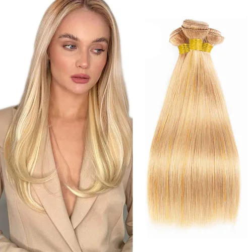 Vista 284 de 300g 1B27 Human Hair Bundles Honey Blonde Bundles Human Hair 10A Brazilian Virgin Remy Hair Extensions 8 10 12 Inch
