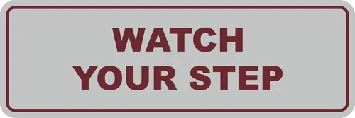 Vista 48 de Signs ByLITA Letrero estándar para pared o puerta con texto en inglés «Watch Your Step», señalización de salud y seguridad (negro), mediano