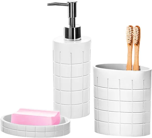 Vista 8 de Creative Scents Juego de accesorios de baño Polar White de 6 piezas