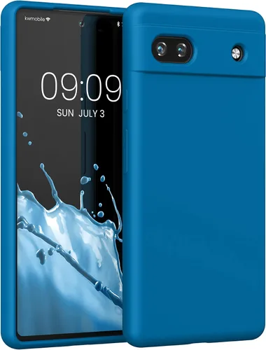 Vista 27 de kwmobile Funda Compatible con Google Pixel 6 Pro - Funda de teléfono de silicona TPU con acabado suave - Azul Arrecife
