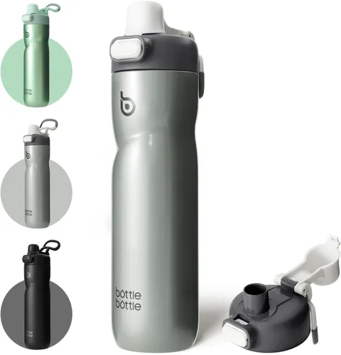 Vista 9 de BOTTLE BOTTLE Botella de agua aislada con asa 24 oz negro