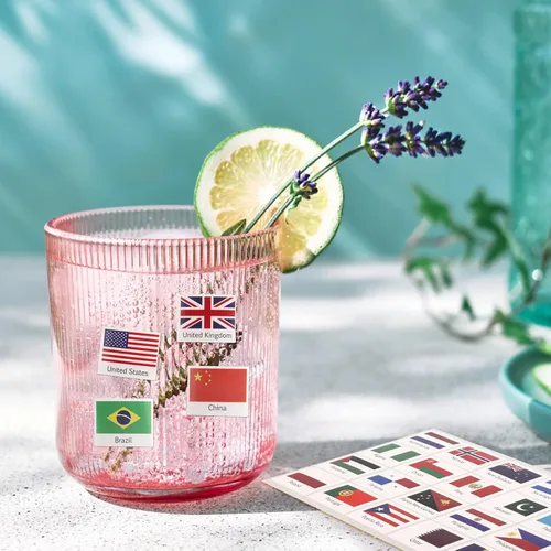 Vista 6 de 960 calcomanías de bandera del mundo, 192 banderas de países del mundo, mini calcomanías de bandera nacional para planificador escolar, álbum