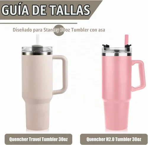 Vista 6 de Tazón de aperitivos con tapa para vaso Stanley de 30 onzas con asa, bandeja de silicona para aperitivos y accesorios de taza Stanley, adecuado