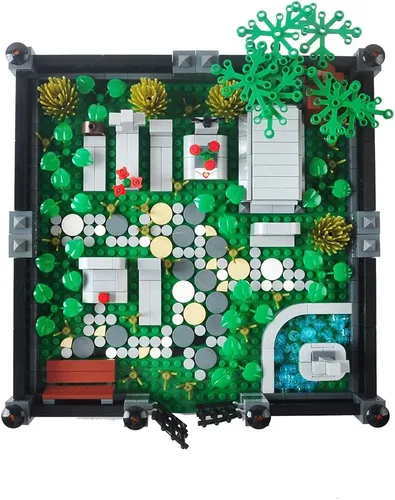 Vista 3 de Juego de mini ladrillos embrujados de Halloween, juego de cementerio, bloques de construcción, arquitectura, ladrillos de construcción, juego de #1