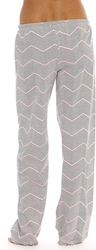 Vista 3 de Just Love Womens Cotton Pajama Pants Chevron negro y rosado