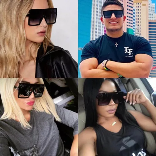 Vista 4 de Kyiduo - Gafas de sol cuadradas de gran tamaño para mujer y hombre ultraligero