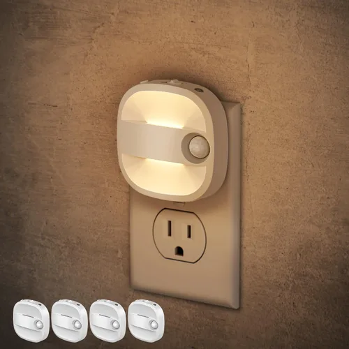 Vista 15 de LED Night Lights Plug Into Wall, Motion Sensor Foldable 2 Pack Night Light with Dusk to Dawn Sensor, 2000K/3000K/5000K Adjustable Brightness for