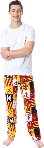 Vista 2 de Bioworld Harry Potter - Pantalones de pijama con logotipo acolchado para hombre