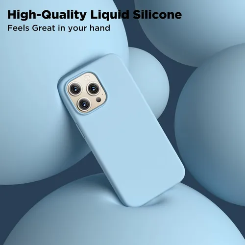 Vista 4 de Funda compatible con iPhone 15 Pro, funda de silicona líquida, funda protectora de cuerpo completo a prueba de golpes, funda delgada para teléfono