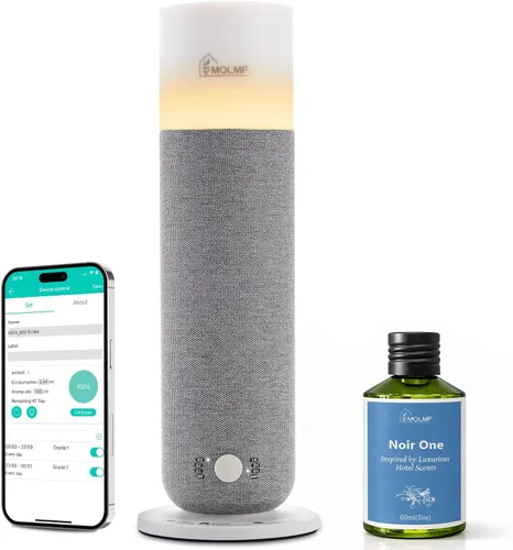 Vista 10 de Hotel Collection - Máquina difusora, diseño envuelto en tela, lámpara de ambiente a la luz de las velas, 1000 pies cuadrados, difusor de aceite