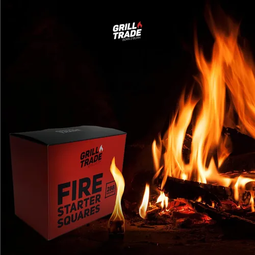 Vista 7 de Grill Trade Arrancadores de fuego para estufa de leña, chimenea, fogatas, parrilla, hoguera, barbacoa, 288 piezas cuadrados de inicio