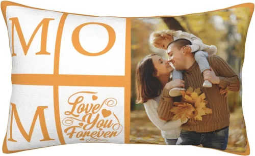 Vista 12 de Fundas de almohada de algodón personalizadas con collages de fotos de 12 x 20 pulgadas, fundas protectoras de almohada personalizadas con cremallera