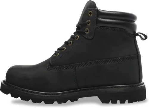 Vista 8 de Botas de trabajo para hombre, impermeables, con puntera suave, antideslizantes, cómodas, botas de trabajo de cuero