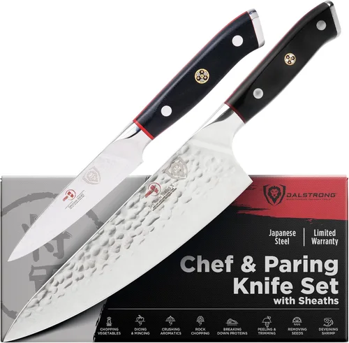 Vista 8 de Dalstrong 8" Japanese Chef Knife Gyuto - 66-Layer Damascus AUS-10V .Elite Negro