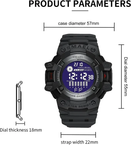 Vista 4 de 8050 Digital Watch for Men Modern Style and Multifunctional Features Wirst Watch for Men's Fashion and Functionality