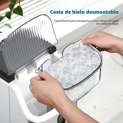 Vista 6 de COWSAR Nugget Ice Makers - Máquinas de hielo de nuggets para encimera, hielo suave masticable en pellets, con función de limpieza automática, 35