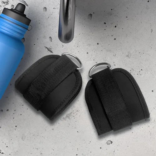 Vista 5 de 2 correas de levantamiento de pesas con anillo D, muñequeras ajustables para gimnasio, muñequeras acolchadas, para máquinas de cable