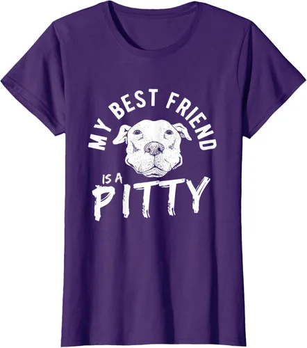 Vista 12 de My Best Friend Is A Pitty Pitties Pitbull - Camiseta Negro