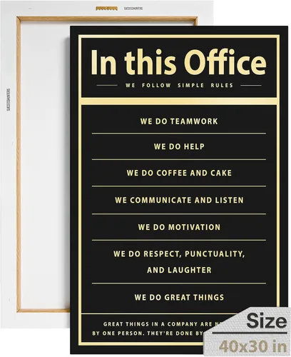 Vista 92 de Decoración de pared motivacional - 10 reglas para el zen - Arte colgante para oficina y dormitorio, decoración de pared inspiradora, obra de arte