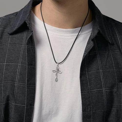Vista 4 de TANGPOET - Collar de serpiente de plata de ley con colgante de Ankhmal de ojo joyería de protección regalo de Navidad para mujeres y hombres y ella