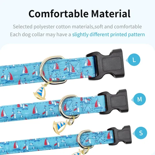 Vista 4 de Collares de perro personalizados, collares ajustables para cachorros con hebilla de seguridad para perros pequeños, medianos y grandes, collar