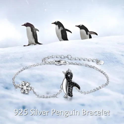 Vista 5 de YAFEINI Animal Bracelet Sterling Silver SlothHummingbirdAxolotlPenguinRed Panda Bracelet Cute Animal Jewelry for Women Girls Gifts
