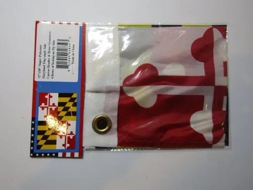 Vista 3 de AES Bandera de 12 x 18 pulgadas, 12 x 18 pulgadas, Maryland State MD, 100% poliéster, ojales resistentes a la decoloración, doble costura, ojales