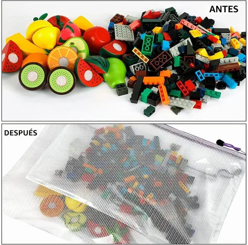 Vista 6 de EOOUT 24 bolsas de malla con cremallera Bolsa de documentos A3 extra grande con bolsillo para etiquetas, 16.9 x 12 pulgadas, carpetas de archivos