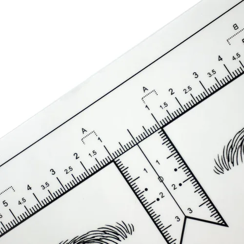 Vista 5 de 50 plantillas desechables de regla de cejas con forma de cejas para Microblading Maquillaje permanente tatuaje diseño de cejas regla de mapeo