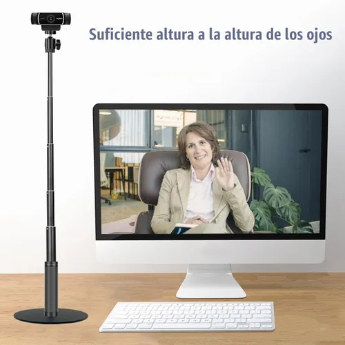 Vista 2 de JCWINY Soporte para cámara web, soporte de cámara web de 28 pulgadas para escritorio, soporte de cámara web ajustable para Logitech Webcam C922