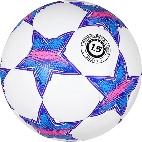 Vista 3 de Balón de fútbol Runleaps tamaño 1.5 y tamaño 3 y tamaño 4 y tamaño 5 para niños y adultos, pelotas de juguete con patrón de estrellas